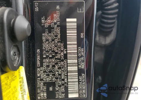 2012 Lexus Gx 460 from USA, damaged, VIN JTJBM7FX9C5046845